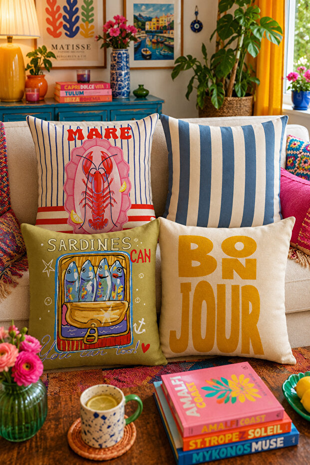 French Riviera Pillow Cover Set of 4