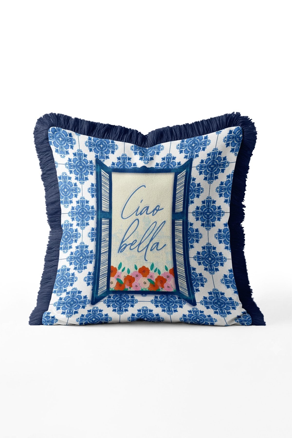 Mediterranean Coastal Fringe Cushion Cover Collection