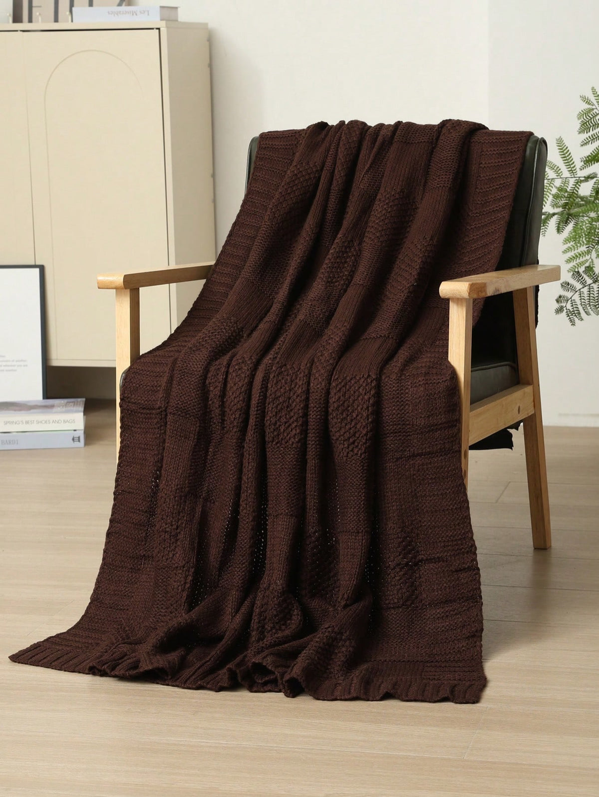 Cozy Geometric Knit Throw Blanket