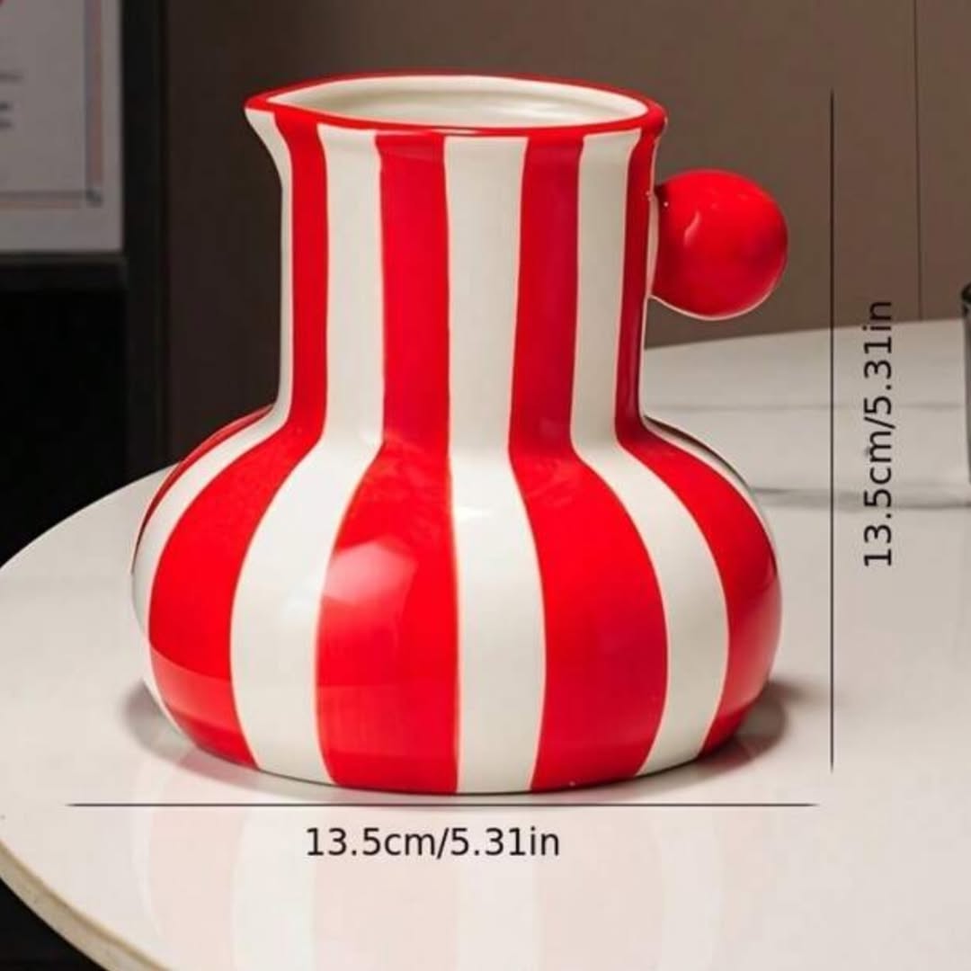 Striped Ceramic Bud Vase