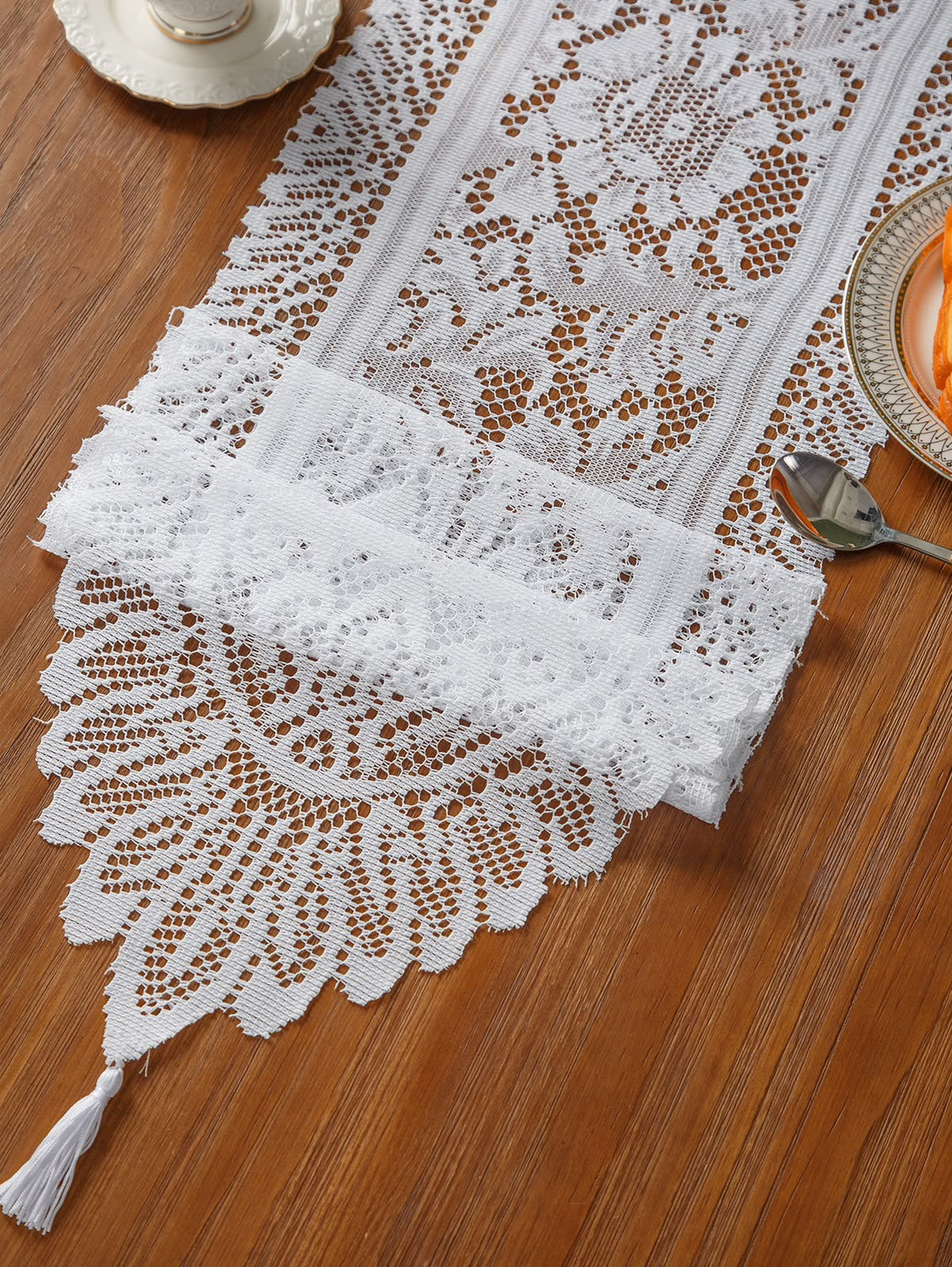 Christmas Lace Table Runner Collection with Tassels