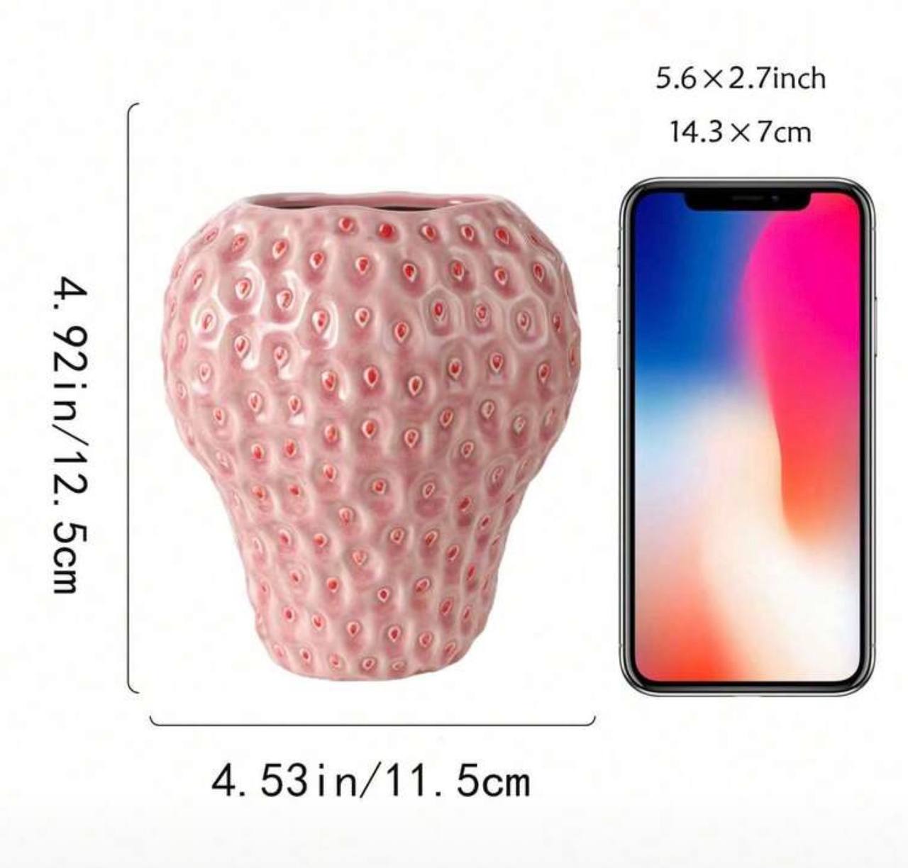 pink strawberry shaped ceramic vase textured home decor Lebanon