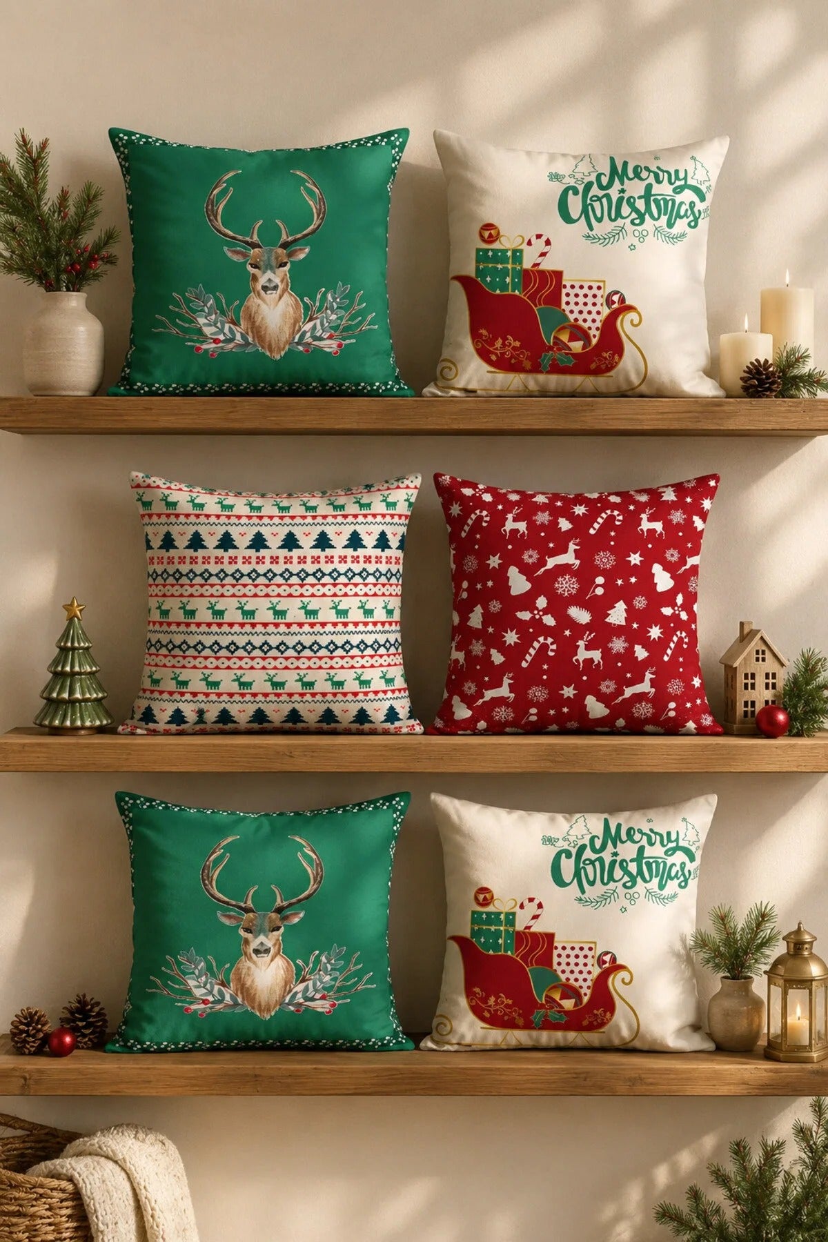 6-Piece Christmas Magic Pillow Cover Set