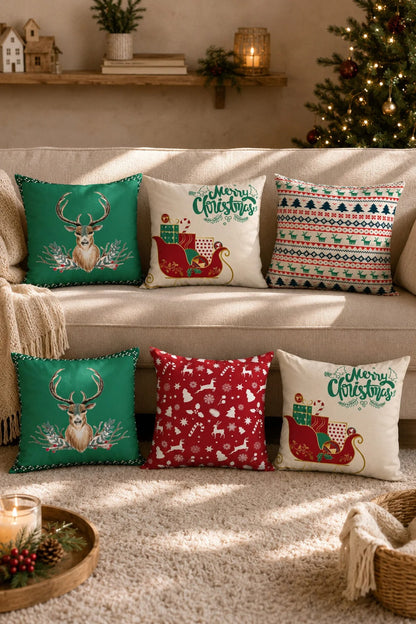 6-Piece Christmas Magic Pillow Cover Set