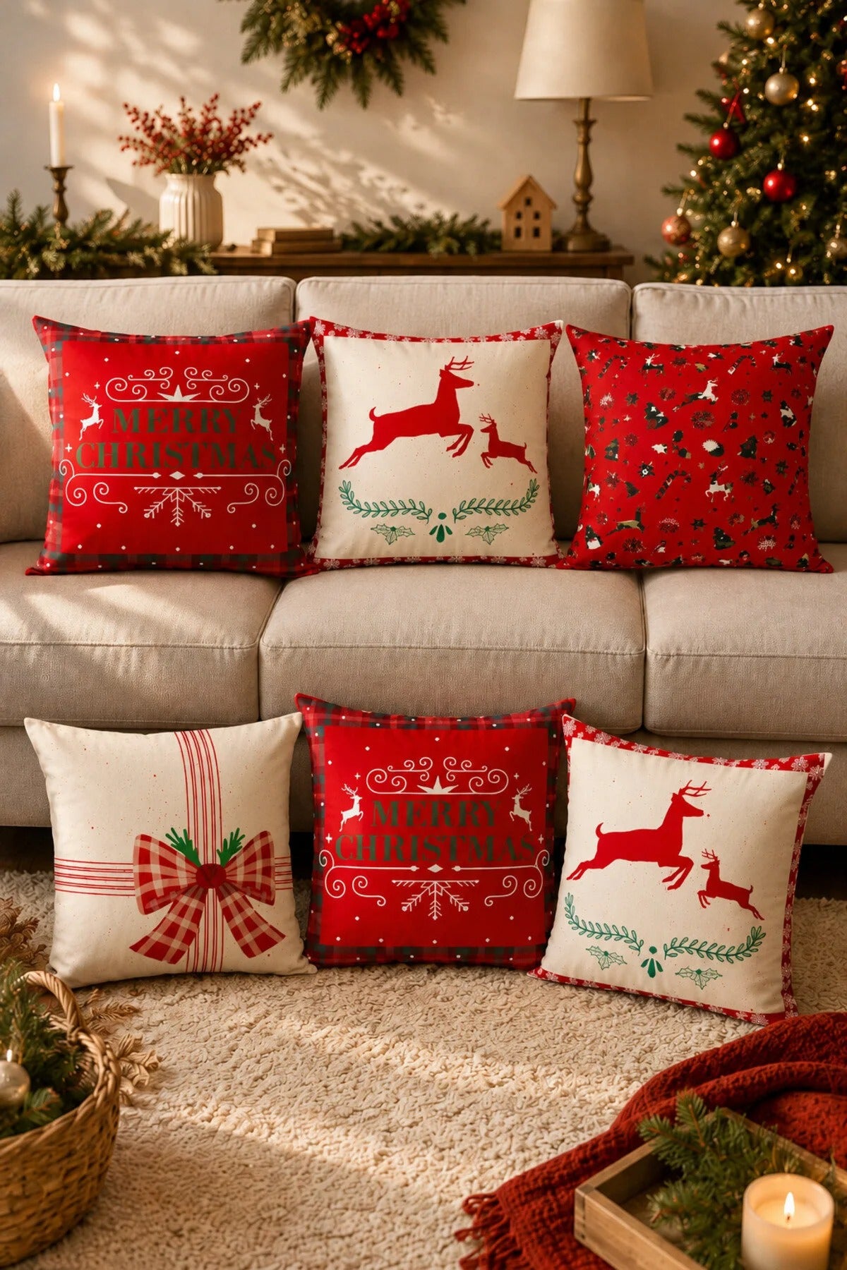 6-Piece Christmas Magic Pillow Cover Set