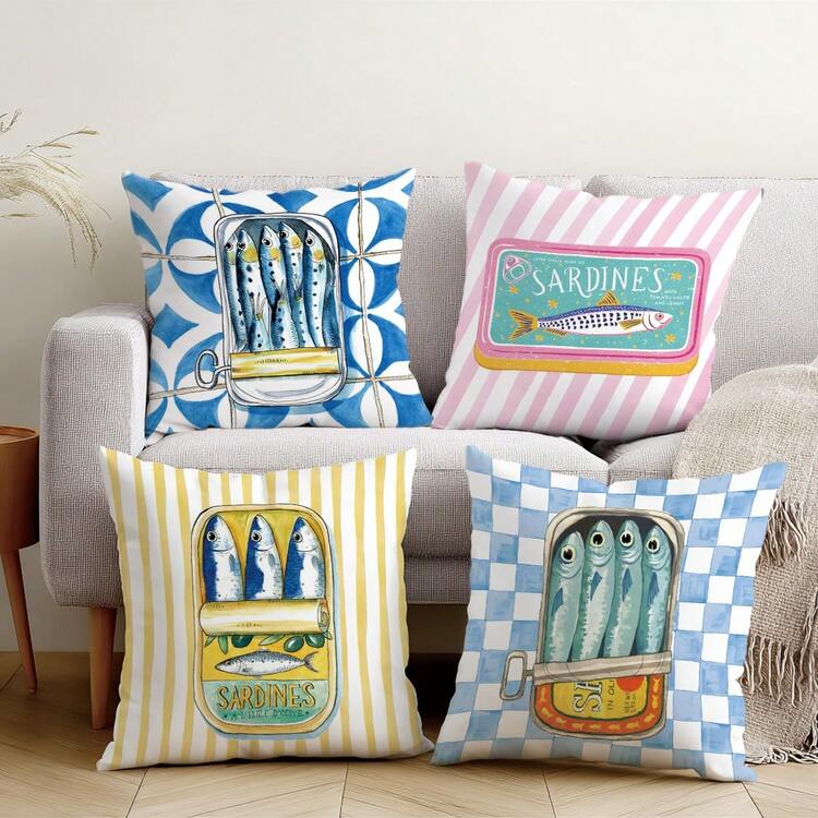 Coastal Sardines Cushion Collection