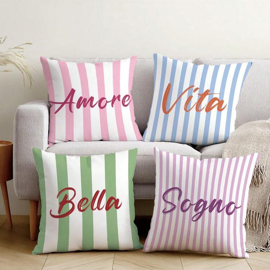 Colorful Mediterranean Striped Cushion Set