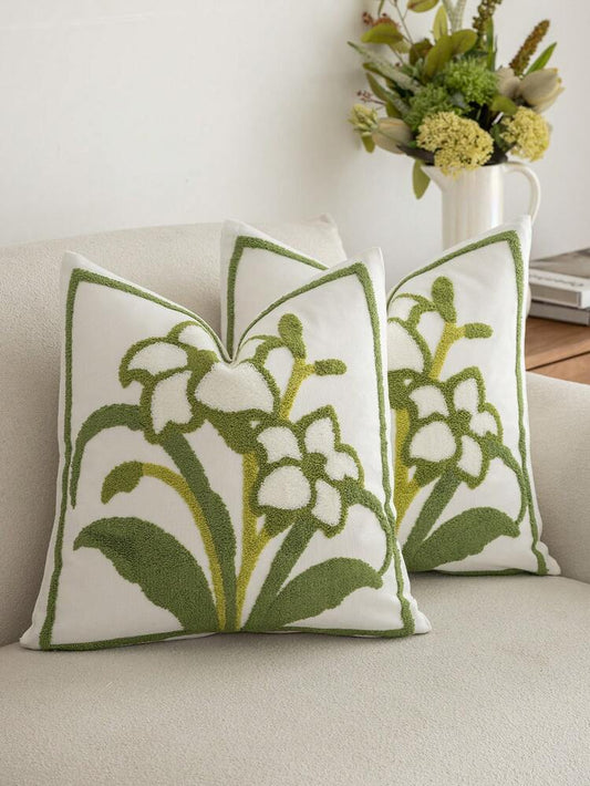 Meadow Bells Embroidered Cushion Cover