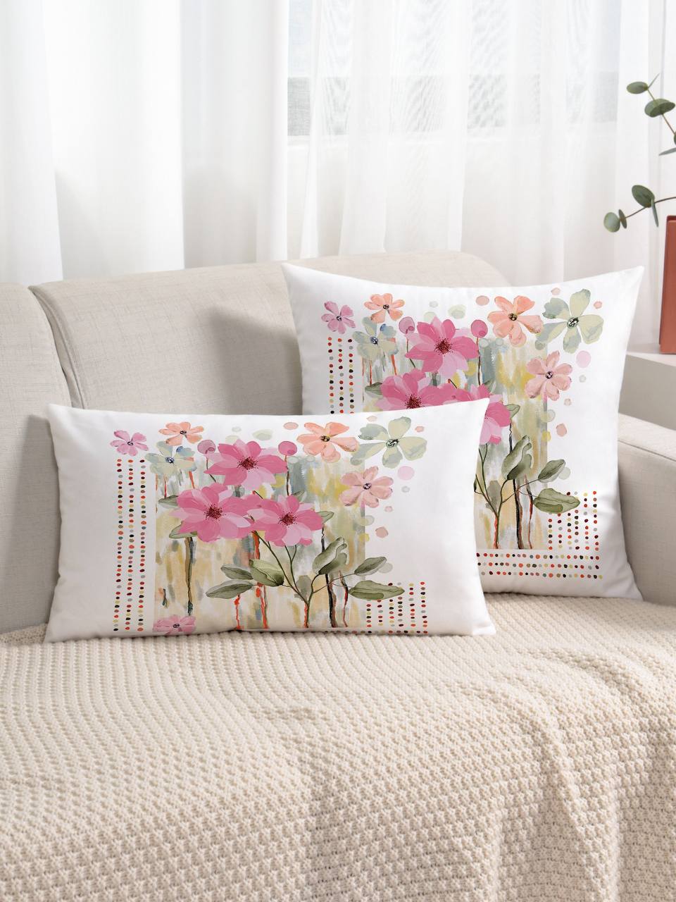 Floral Printed Cushion Cover