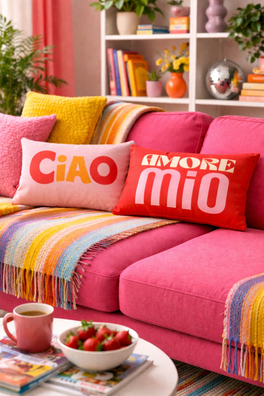 Ciao & Amore Mio Pillow Cover Set of 2