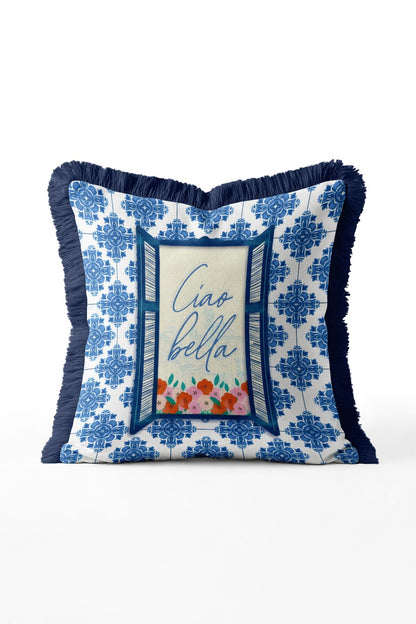 Mediterranean Coastal Fringe Cushion Cover Collection