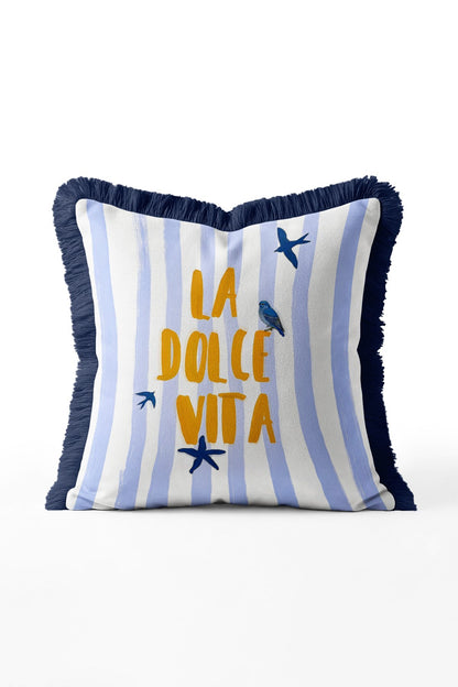 Mediterranean Coastal Fringe Cushion Cover Collection