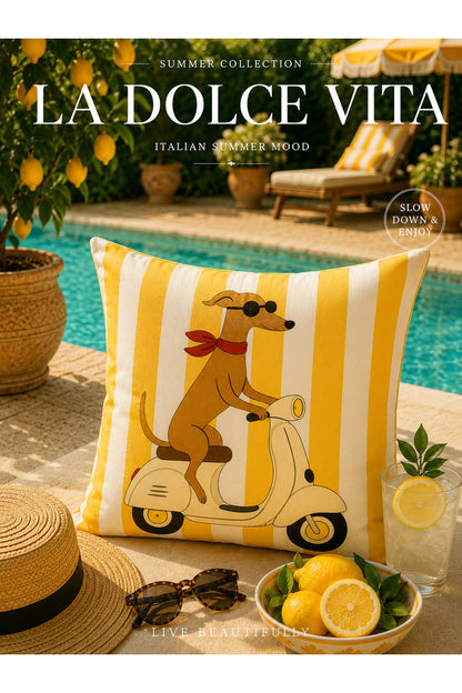 Amalfi Lemon Pillow Cover Set of 4