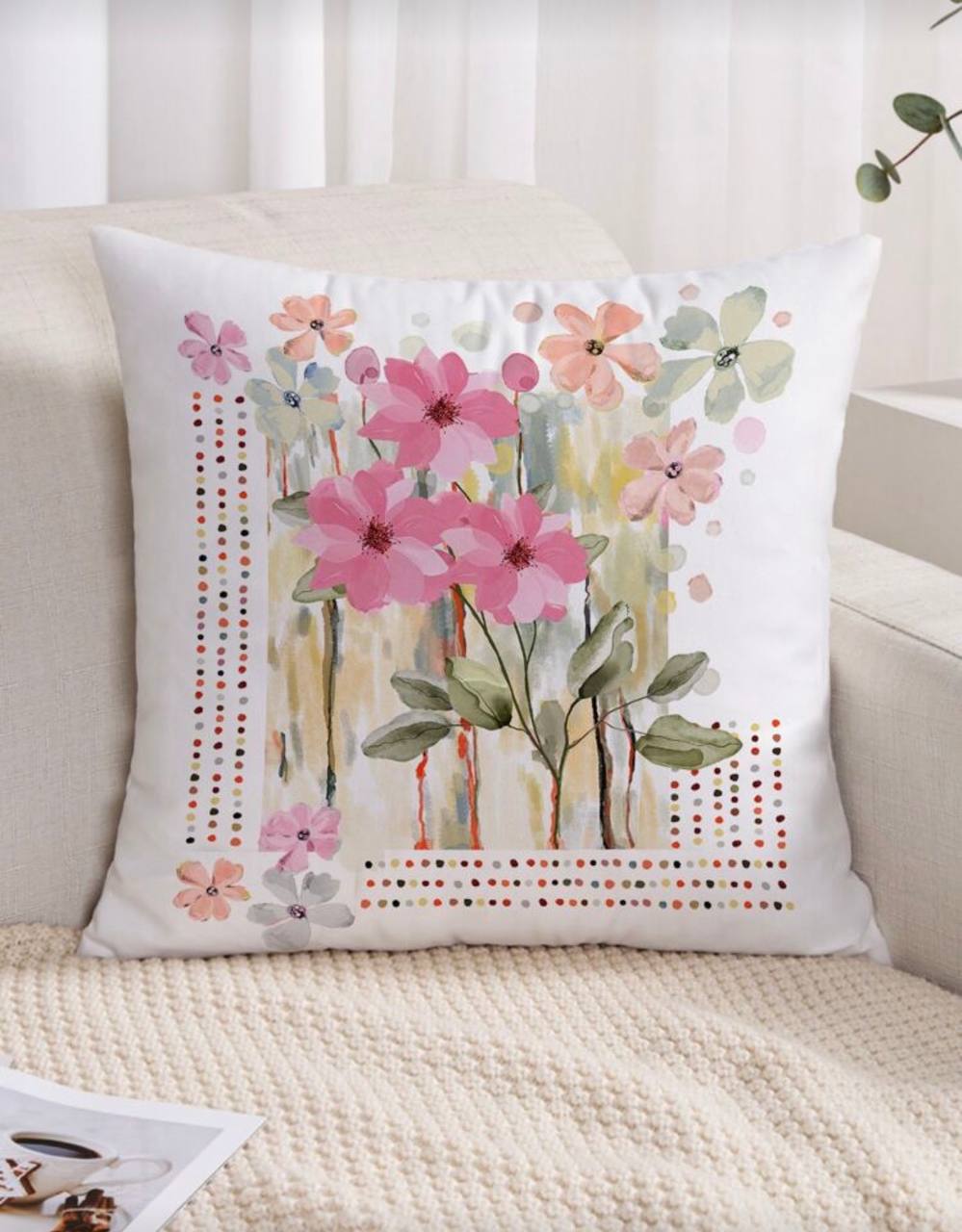 Floral Printed Cushion Cover