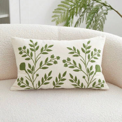 Floral Embroidered Cushion Cover
