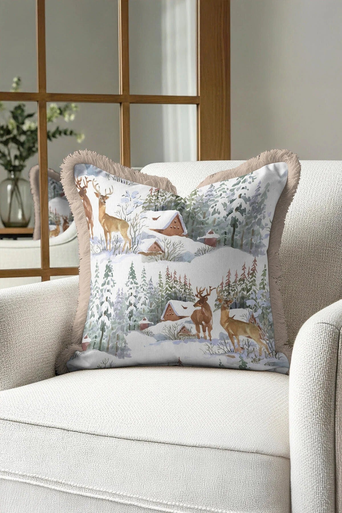 Winter Wonderland Fringe Pillow Cover