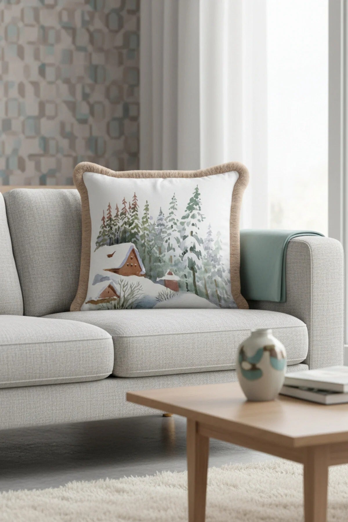 Winter Wonderland Fringe Pillow Cover