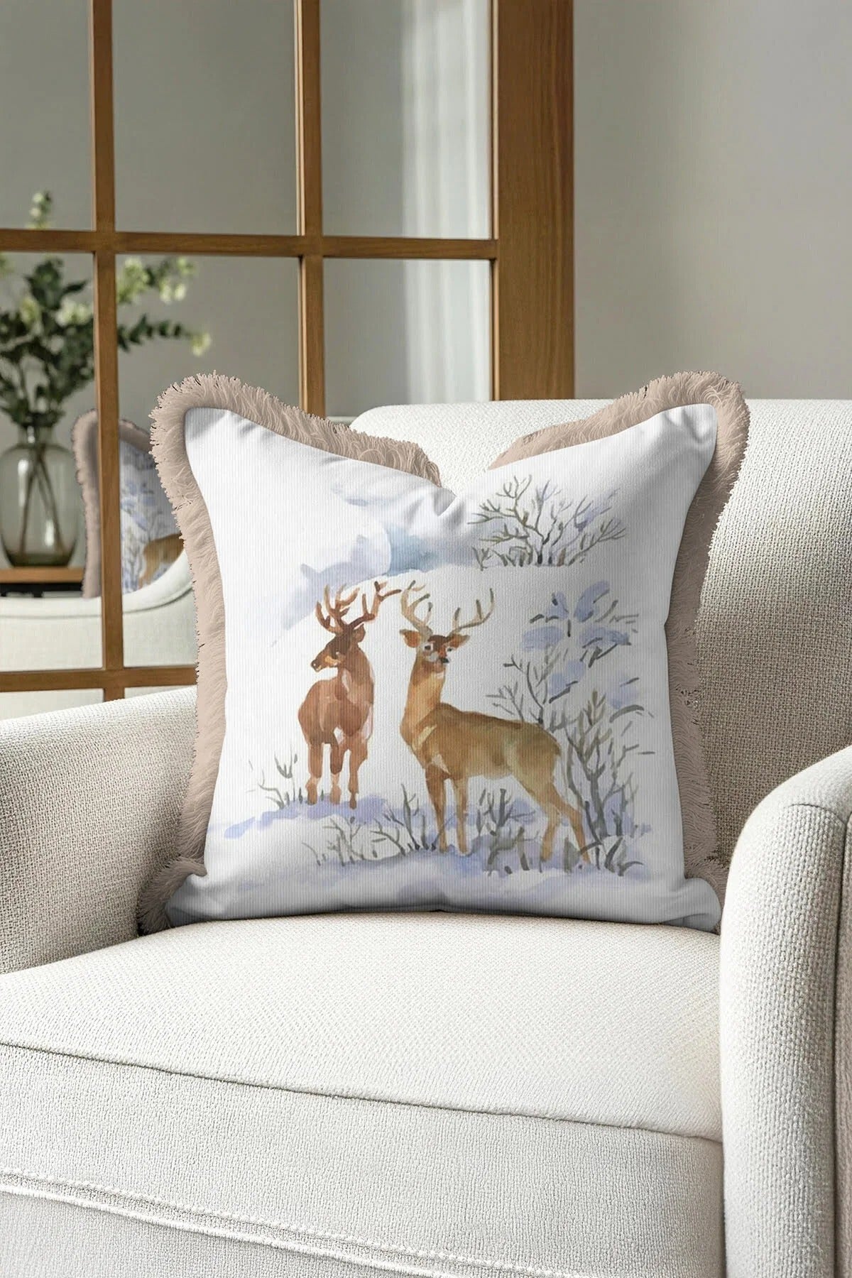 Winter Wonderland Fringe Pillow Cover