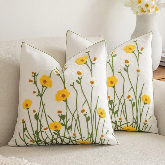 Golden Hour Florals Cushion Cover