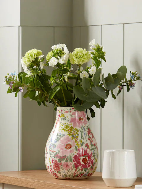 Cottage Bloom Stoneware Vase