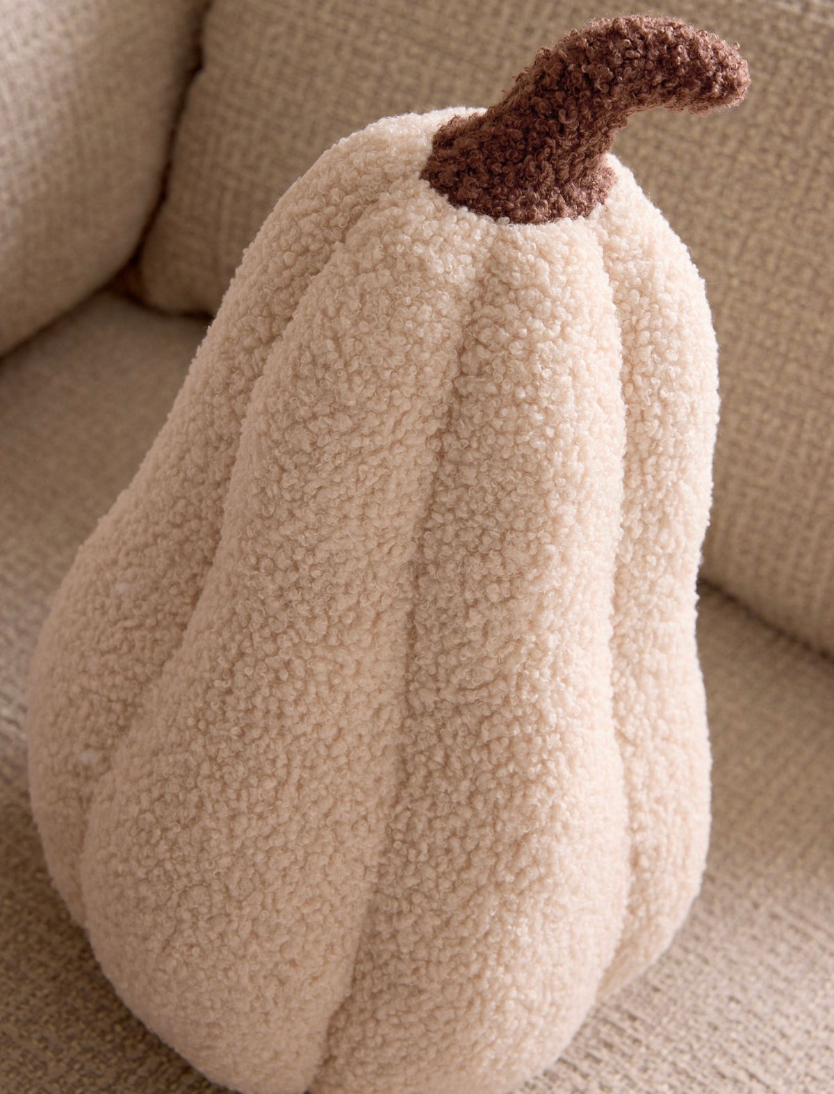 Cream Bouclé Pumpkin Decoration | Neutral Autumn Décor