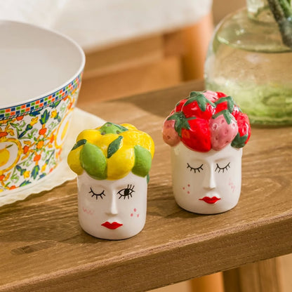 Fruit Face Salt & Pepper Shakers Set (2 Pieces)