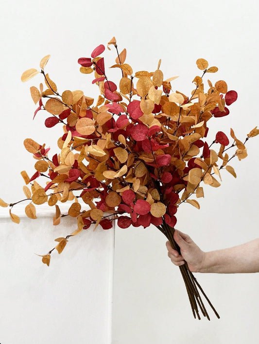 Artificial Autumn Eucalyptus Stem | 65 cm Fall Foliage Branch