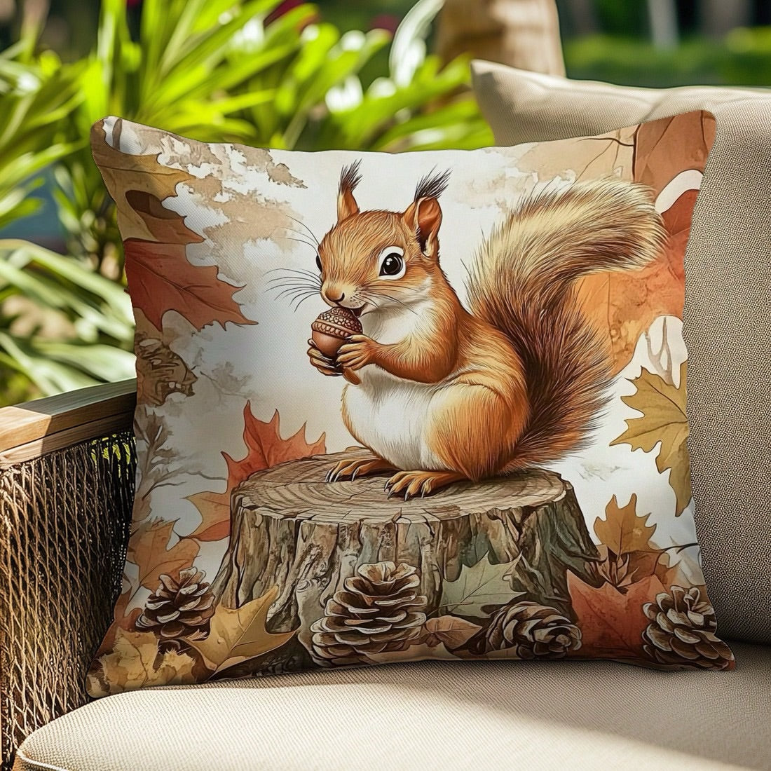 Woodland Autumn Animal Pillow Cover | Fall Wildlife Home Décor
