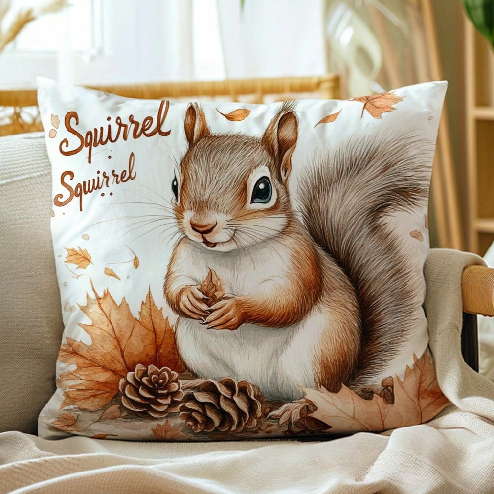 Woodland Autumn Animal Pillow Cover | Fall Wildlife Home Décor