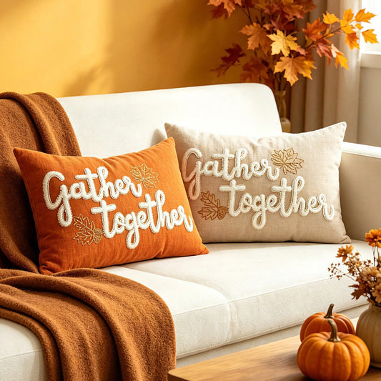 Gather Together Fall Throw Pillow Covers