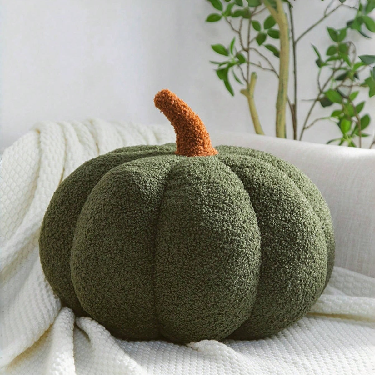 Cozy Plush Pumpkin Pillow | Soft Fall Home Décor
