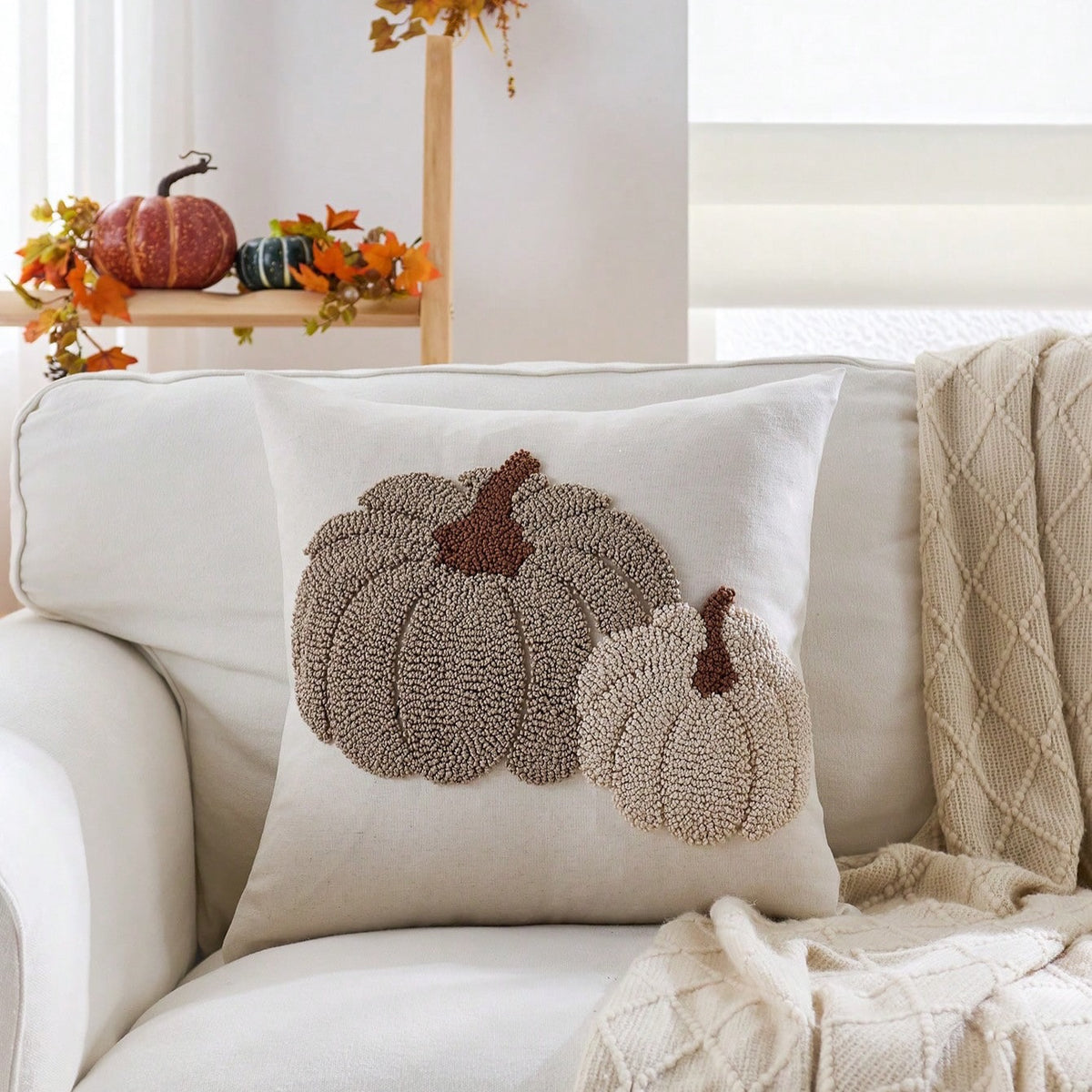 Pumpkin Pair Pillow Cover | Cozy Fall Home Décor