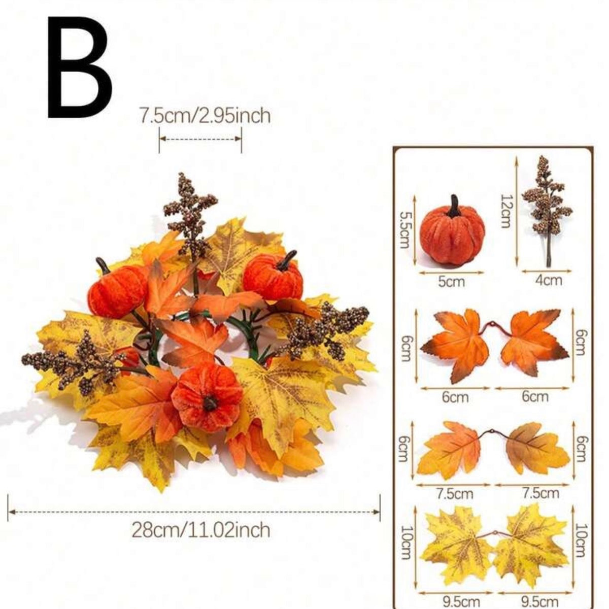 Autumn Pumpkin Candle Ring | Fall Table & Thanksgiving Centerpiece