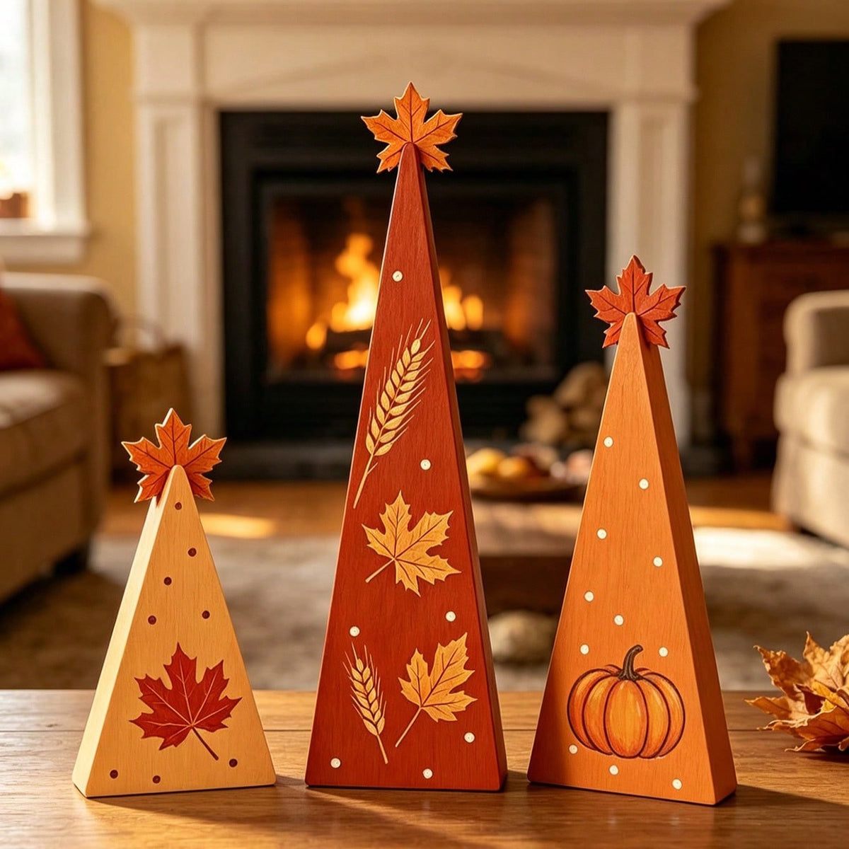 Wooden Autumn Tree Décor Set