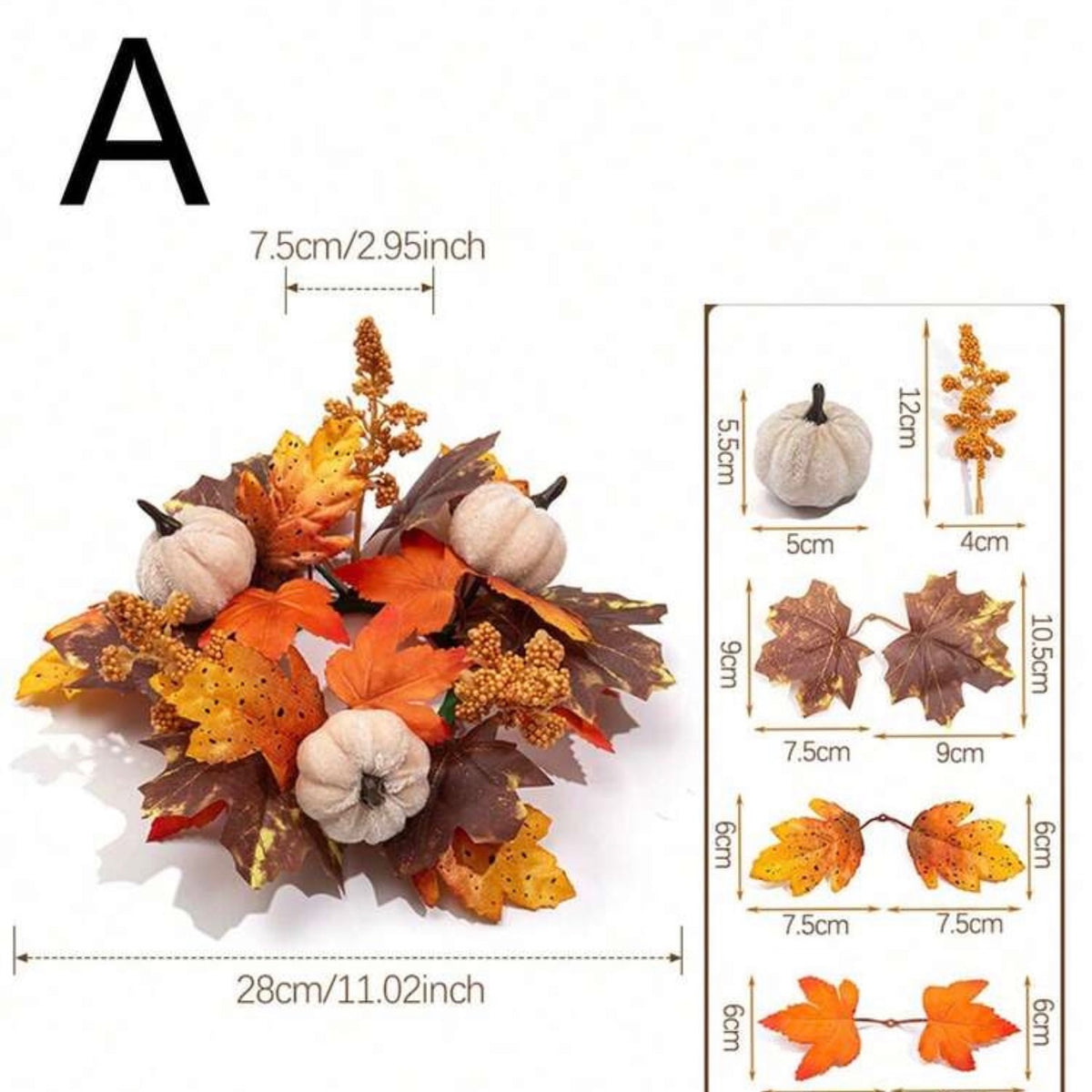 Autumn Pumpkin Candle Ring | Fall Table & Thanksgiving Centerpiece