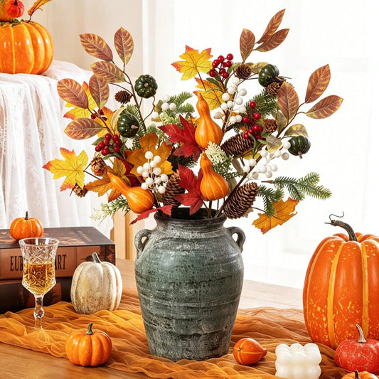 Artificial Fall Pumpkin Floral Stems