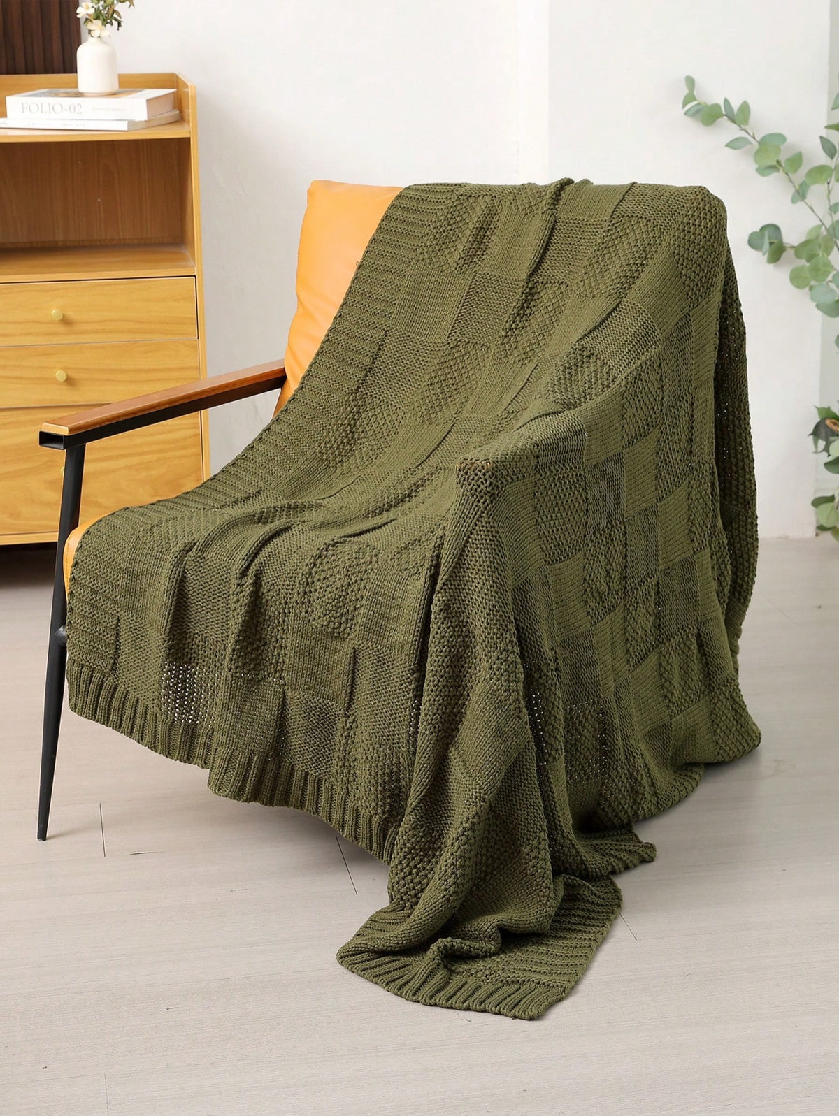 Cozy Geometric Knit Throw Blanket