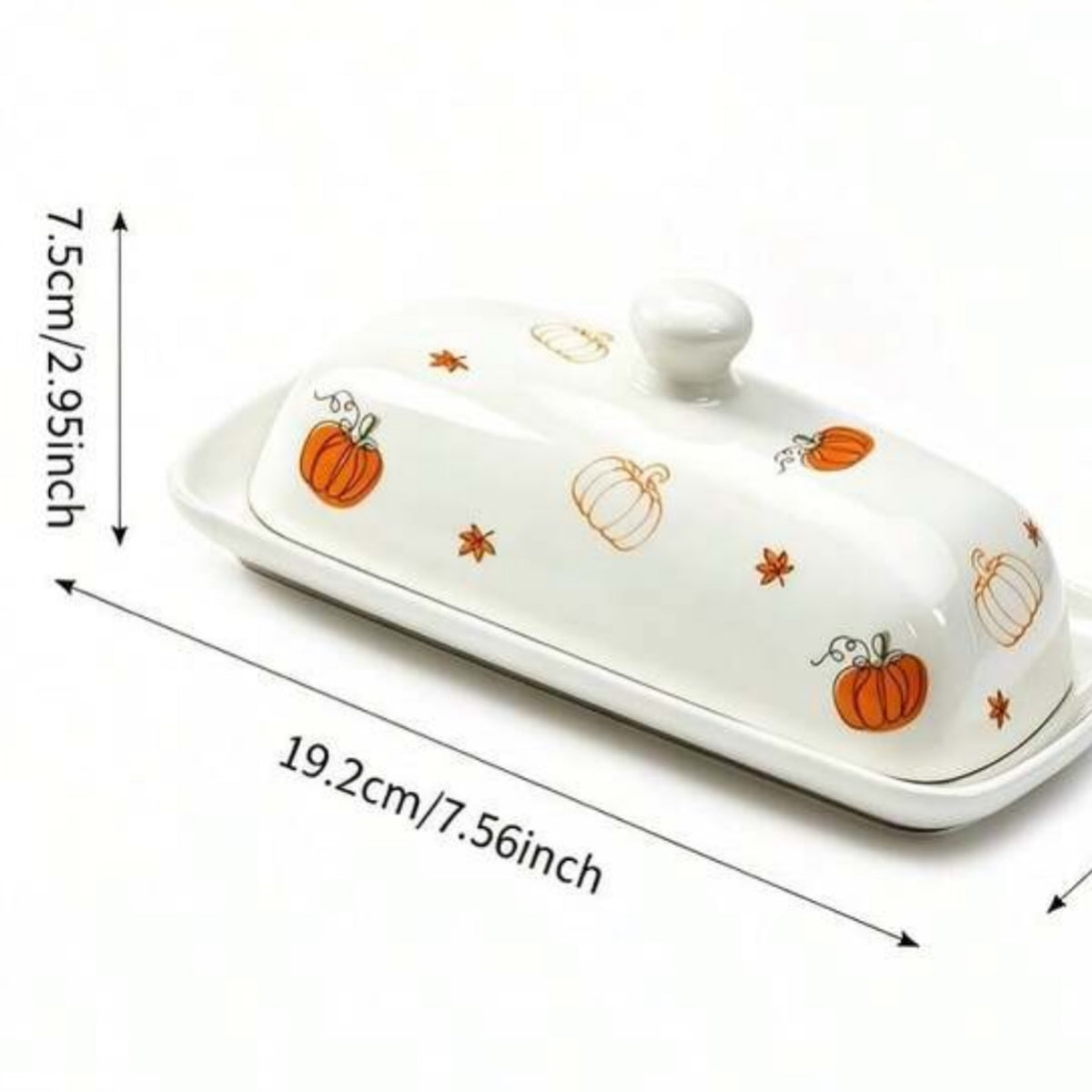 Pumpkin Ceramic Butter Dish with Lid