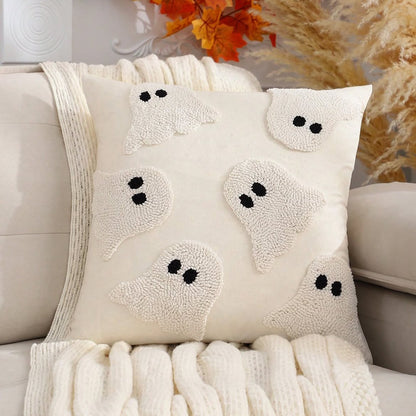 Halloween Tufted Ghost & Pumpkin Cushion Cover Collection