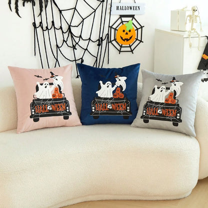 Halloween Ghost & Pumpkin Decorative Cushion