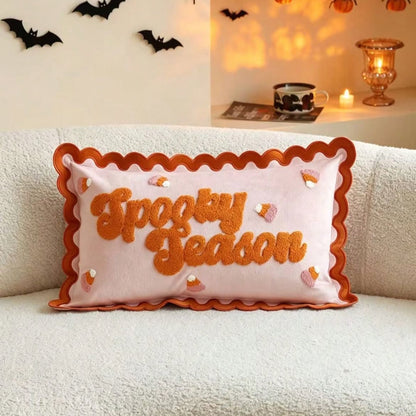 Spooky Season Halloween Embroidered Cushion