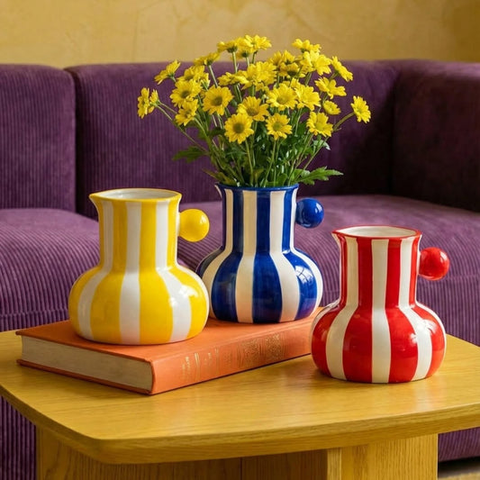 Striped Ceramic Bud Vase