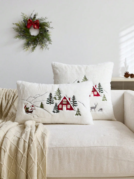 Christmas Winter Village Cushion Cover