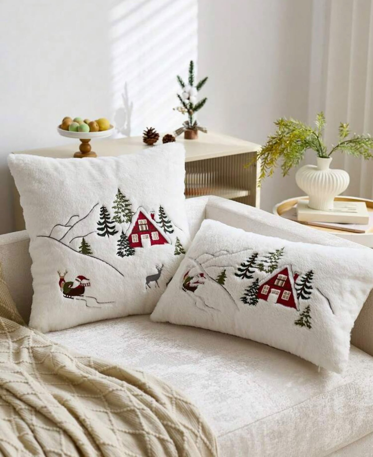 Christmas Winter Village Cushion Cover