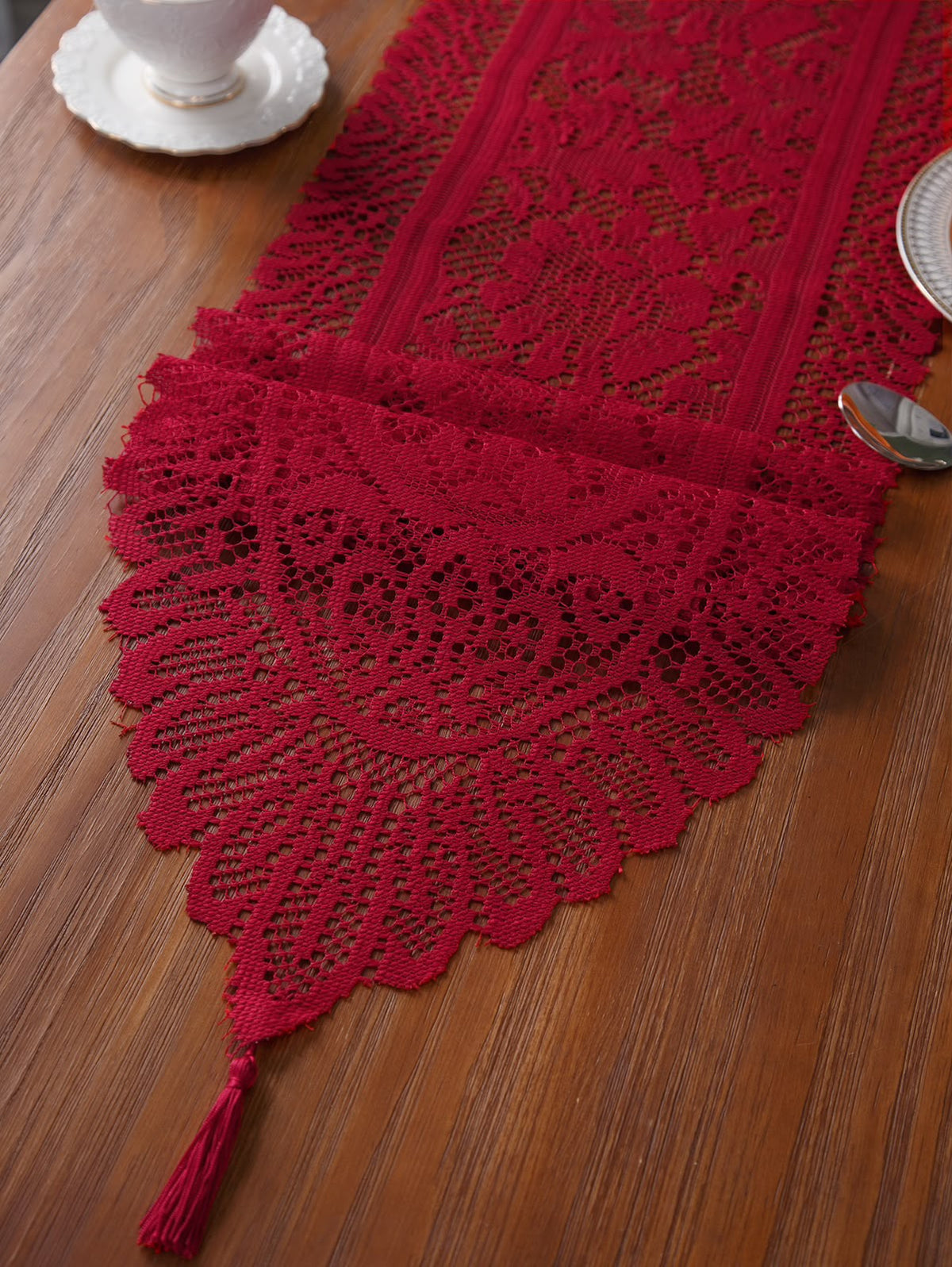 Christmas Lace Table Runner Collection with Tassels