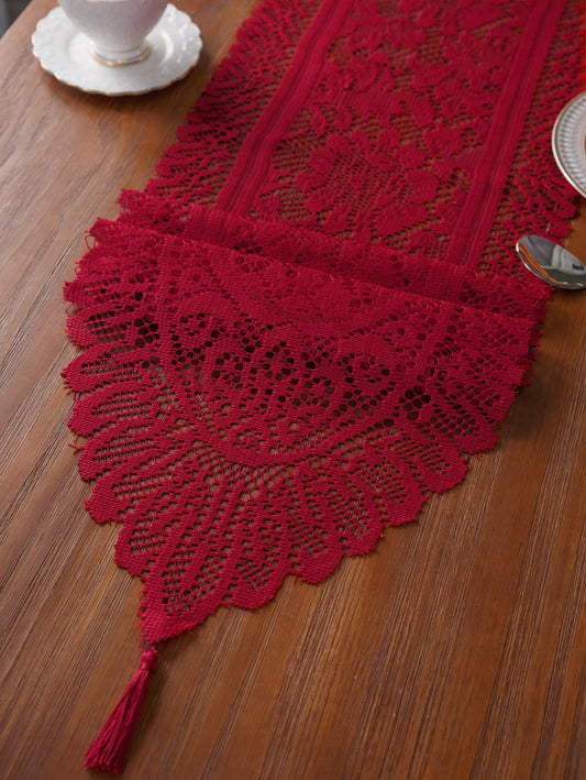 Christmas Lace Table Runner Collection with Tassels