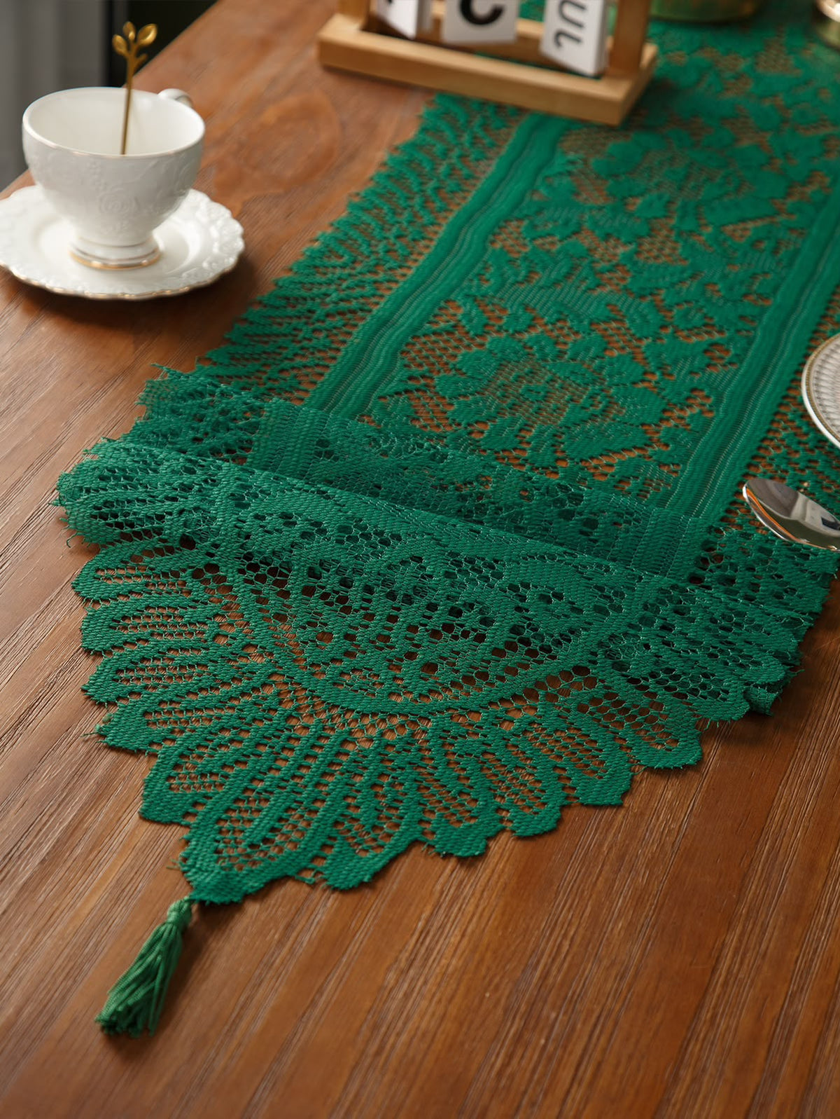 Christmas Lace Table Runner Collection with Tassels