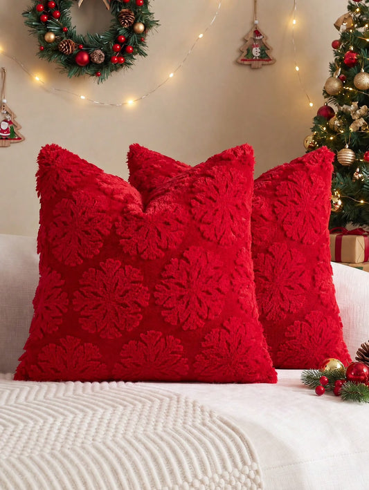 Textured Christmas Cushion Cover Collection | Trees & Snowflakes