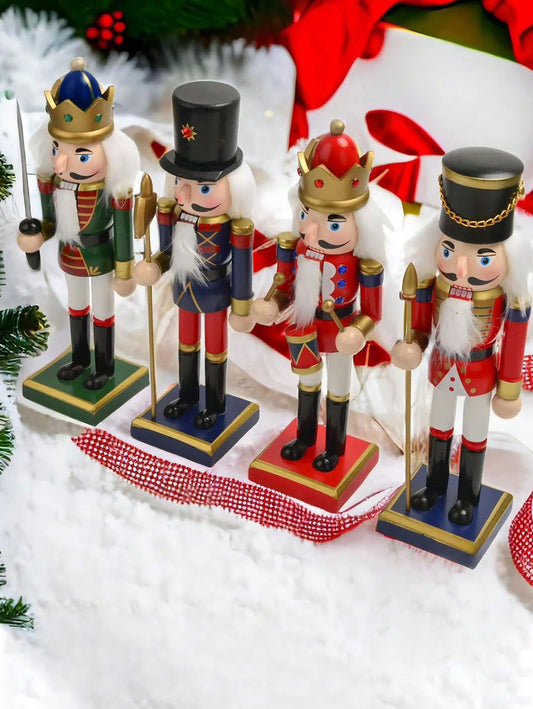 Set of 4 Christmas Nutcracker Soldier Decorations | 12.5 cm