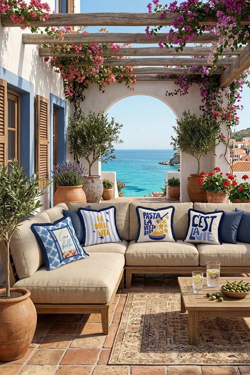 Mediterranean Coastal Fringe Cushion Cover Collection